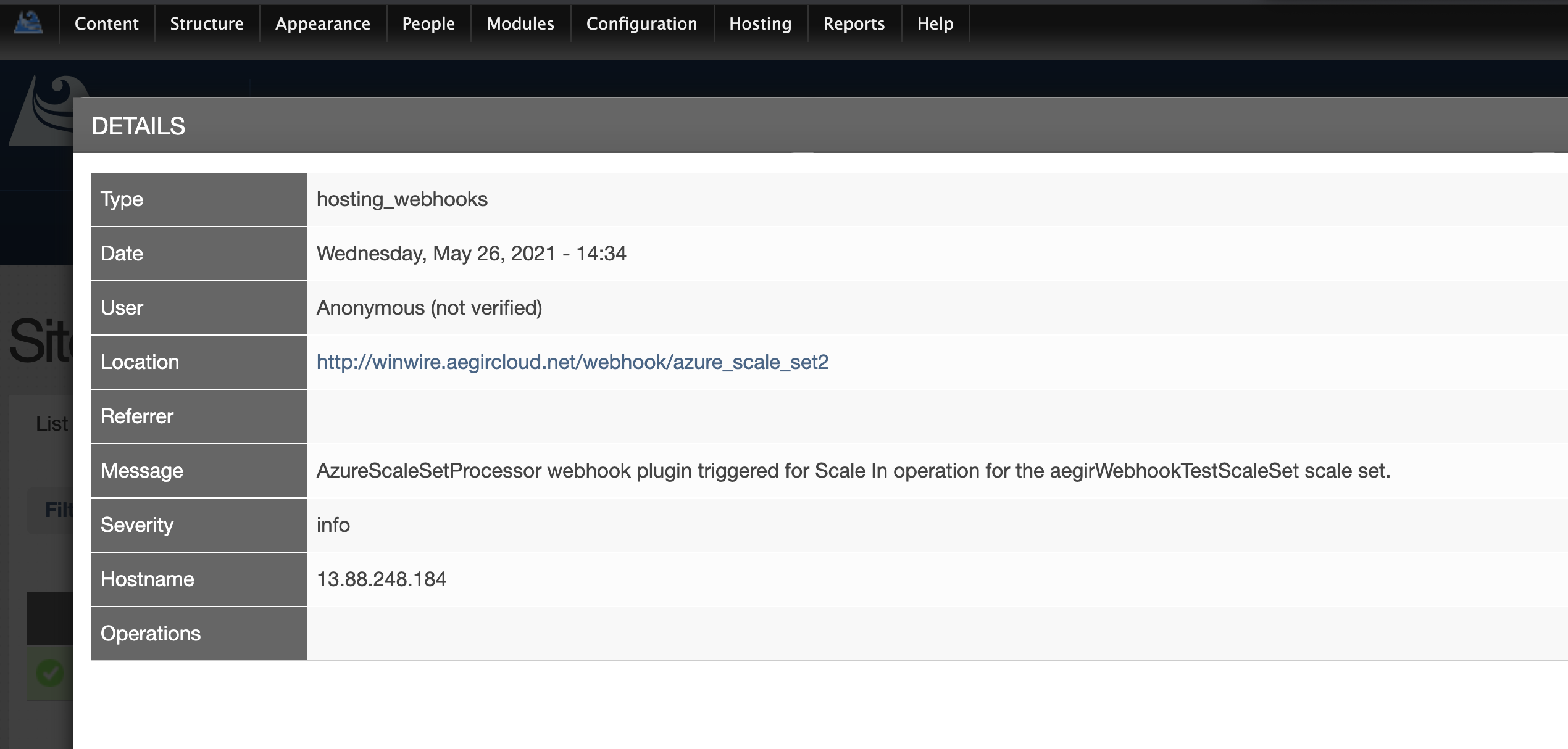 Aegir scale in plugin triggered